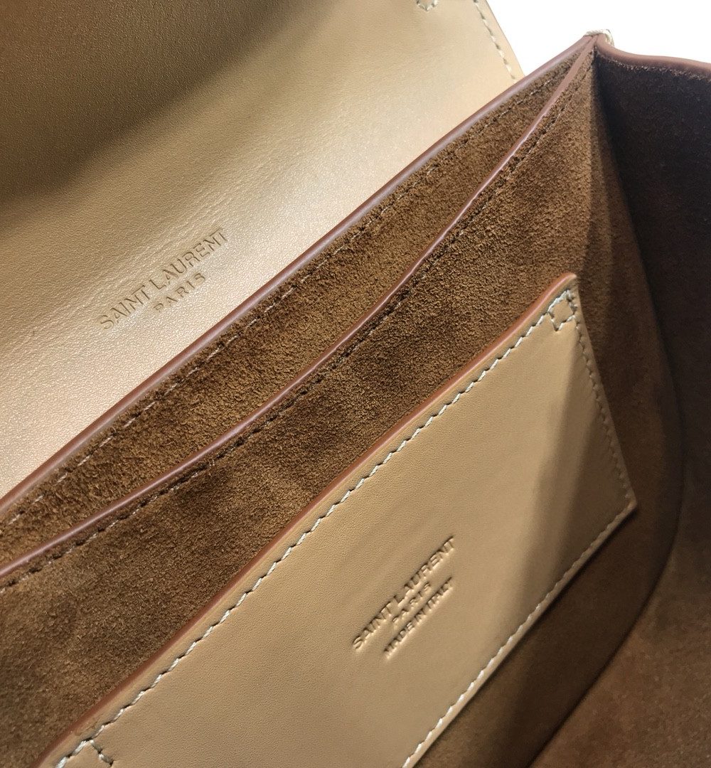 [REP 1:1] Saint Laurent Kaia Medium Shoulder Bag Brown For Women 18cm YSL