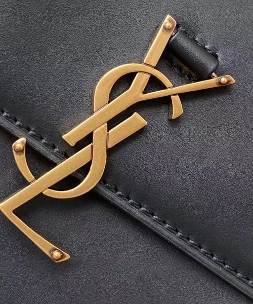 [REP 1:1] Saint Laurent Kaia North/South Satchel Bag In Vegetable Tanned Black Material With Gold Hardware For Women 6.6in/18cm YSL 668809BWR0W1000