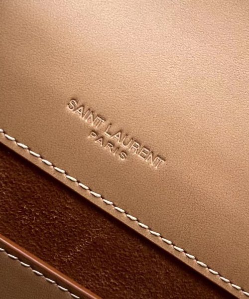 [REP 1:1] Saint Laurent Kaia North/South Satchel Bag In Vegetable Tanned Brown Material With Gold Hardware For Women 6.6in/18cm YSL 668809BWR6W2725