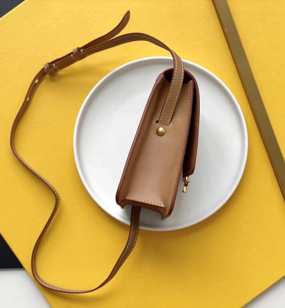 [REP 1:1] Saint Laurent Kaia North/South Satchel Bag In Vegetable Tanned Brown Material With Gold Hardware For Women 6.6in/18cm YSL 668809BWR6W2725