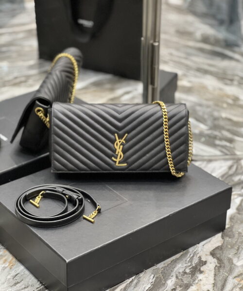 [REP 1:1] Saint Laurent Kata 99 Chain Bag Black With Gold Hardware For Women 10.2in/26cm YSL