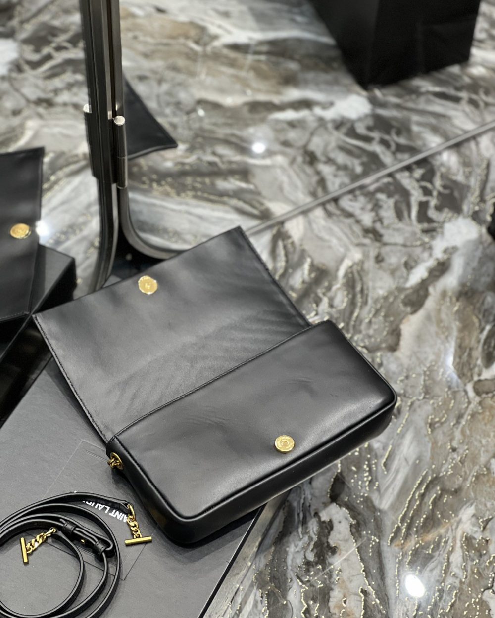 [REP 1:1] Saint Laurent Kata 99 Chain Bag Black With Gold Hardware For Women 10.2in/26cm YSL