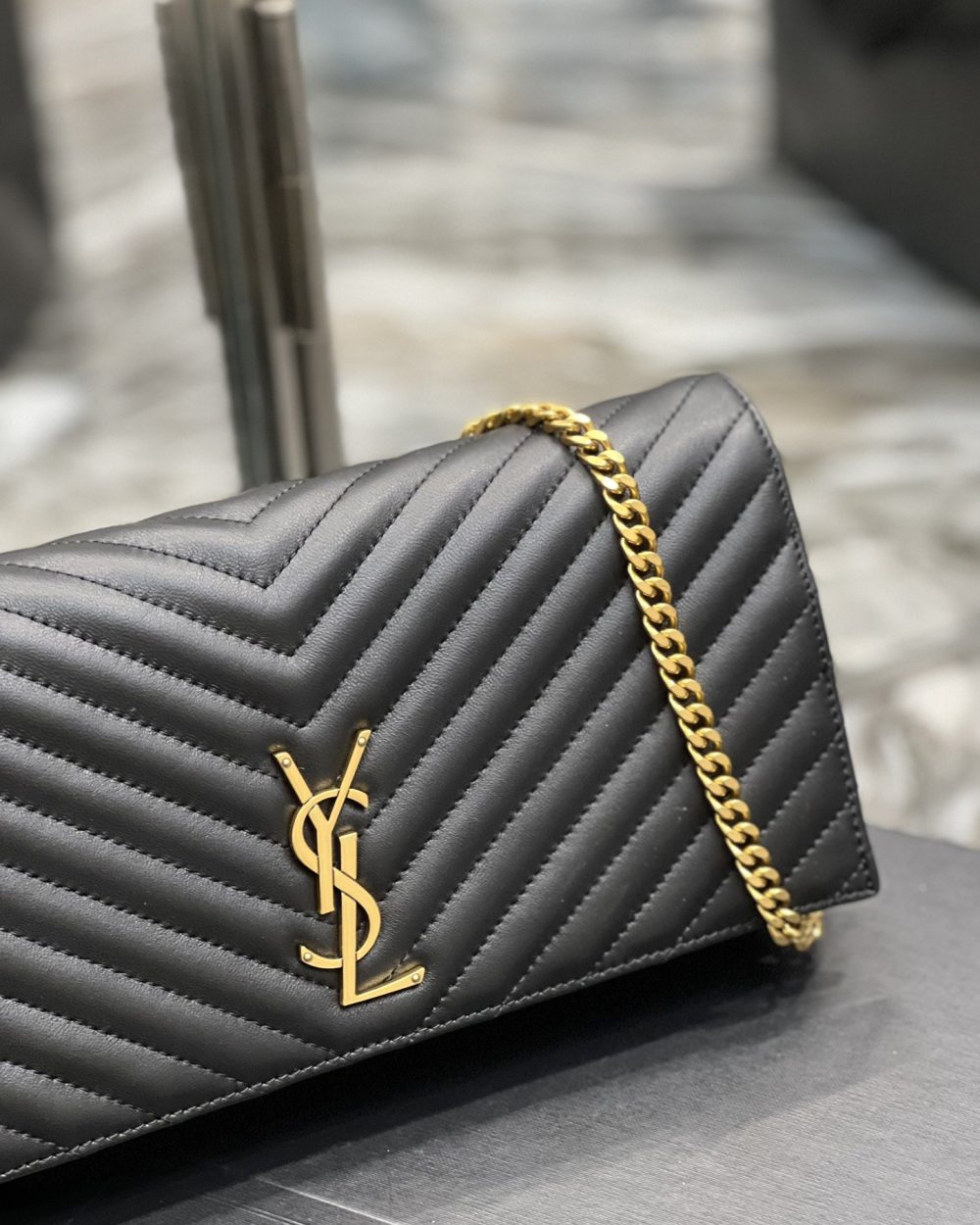 [REP 1:1] Saint Laurent Kata 99 Chain Bag Black With Gold Hardware For Women 10.2in/26cm YSL