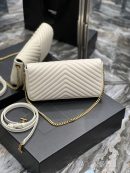 [REP 1:1] Saint Laurent Kata 99 Chain Bag White With Gold Hardware For Women 10.2in/26cm YSL