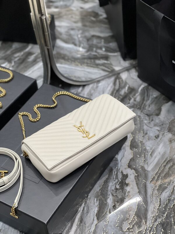 [REP 1:1] Saint Laurent Kata 99 Chain Bag White With Gold Hardware For Women 10.2in/26cm YSL