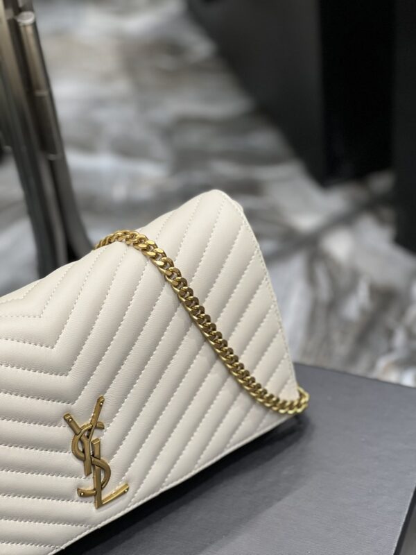 [REP 1:1] Saint Laurent Kata 99 Chain Bag White With Gold Hardware For Women 10.2in/26cm YSL