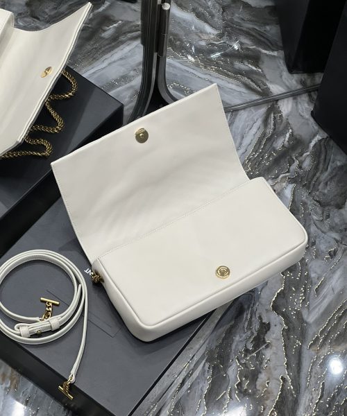 [REP 1:1] Saint Laurent Kata 99 Chain Bag White With Gold Hardware For Women 10.2in/26cm YSL