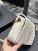 [REP 1:1] Saint Laurent Kata 99 Chain Bag White With Gold Hardware For Women 10.2in/26cm YSL