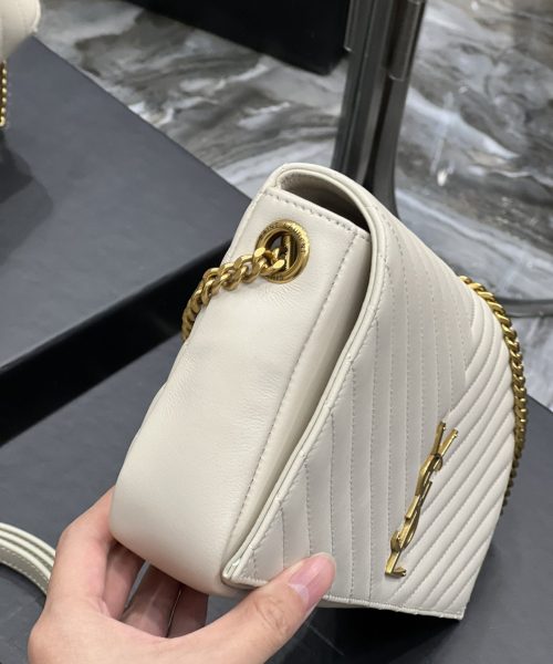 [REP 1:1] Saint Laurent Kata 99 Chain Bag White With Gold Hardware For Women 10.2in/26cm YSL