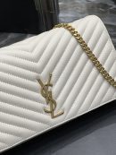 [REP 1:1] Saint Laurent Kata 99 Chain Bag White With Gold Hardware For Women 10.2in/26cm YSL