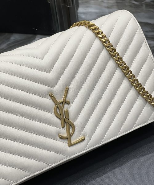 [REP 1:1] Saint Laurent Kata 99 Chain Bag White With Gold Hardware For Women 10.2in/26cm YSL