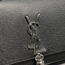 [REP 1:1] Saint Laurent Kata Medium Chain Bag Black With Tassel For Women 9.4in/24cm YSL 354119BOW0N1000