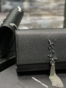 [REP 1:1] Saint Laurent Kata Medium Chain Bag Black With Tassel For Women 9.4in/24cm YSL 354119BOW0N1000