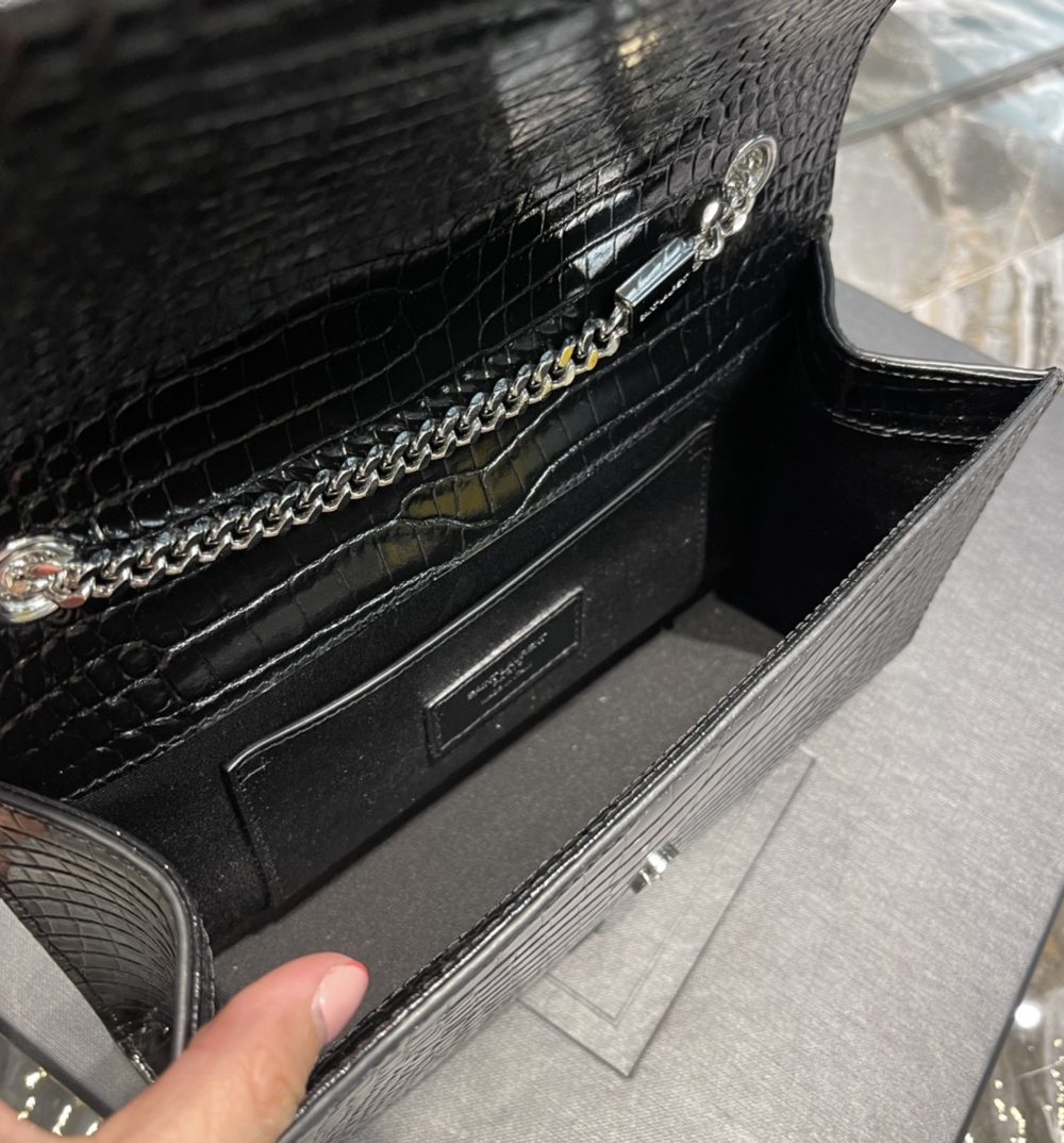 [REP 1:1] Saint Laurent Kata Medium Chain Bag Black With Tassel For Women 9.4in/24cm YSL 354119DND0N1000