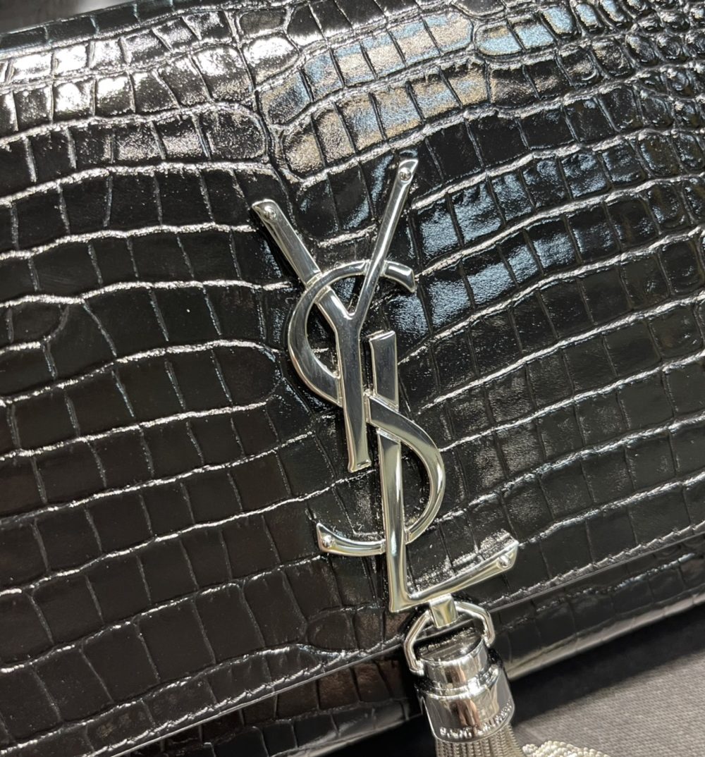 [REP 1:1] Saint Laurent Kata Medium Chain Bag Black With Tassel For Women 9.4in/24cm YSL 354119DND0N1000