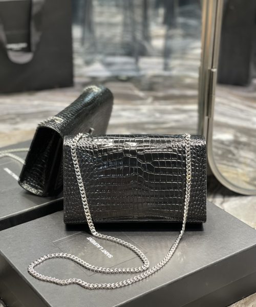 [REP 1:1] Saint Laurent Kata Medium Chain Bag Black With Tassel For Women 9.4in/24cm YSL 354119DND0N1000