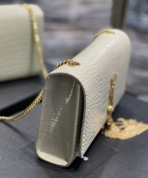 [REP 1:1] Saint Laurent Kata Medium Chain Bag White Vintage With Tassel For Women 9.4in/24cm YSL 354119DND0J9207