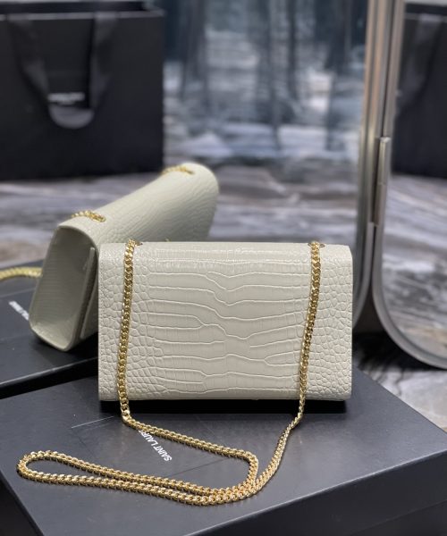 [REP 1:1] Saint Laurent Kata Medium Chain Bag White Vintage With Tassel For Women 9.4in/24cm YSL 354119DND0J9207