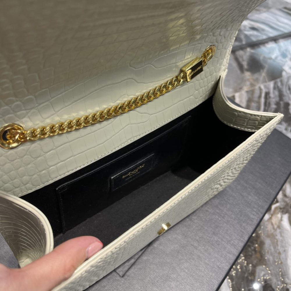 [REP 1:1] Saint Laurent Kata Medium Chain Bag White Vintage With Tassel For Women 9.4in/24cm YSL 354119DND0J9207 - Image 9