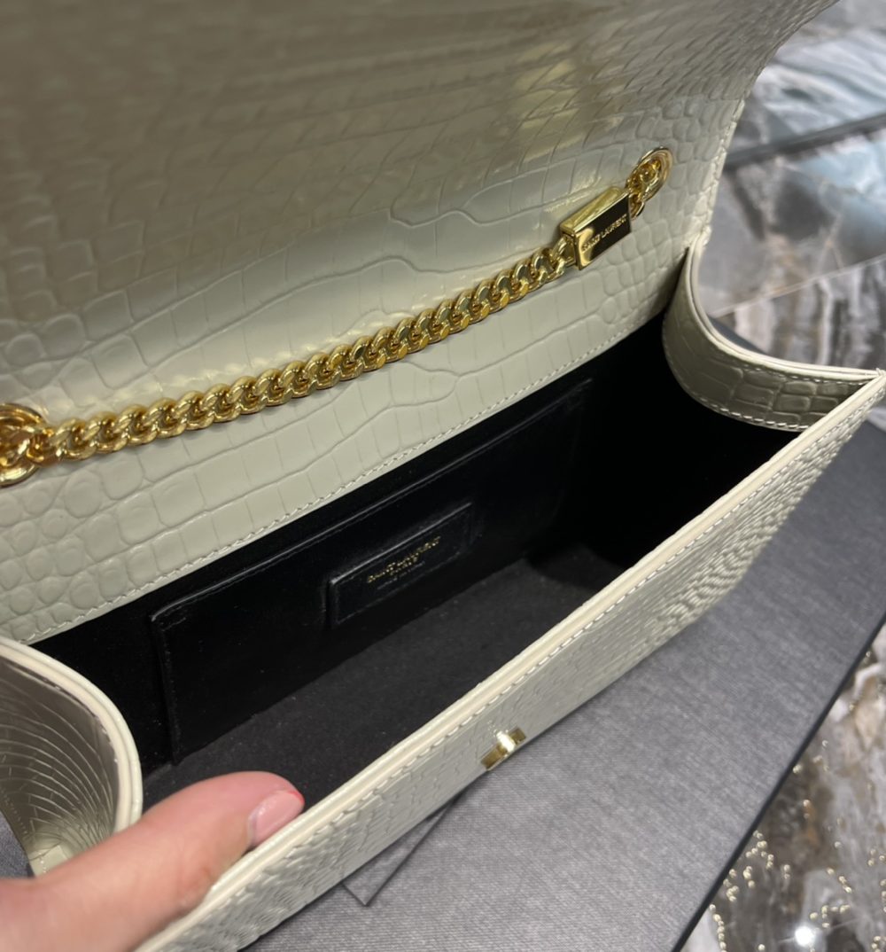 [REP 1:1] Saint Laurent Kata Medium Chain Bag White Vintage With Tassel For Women 9.4in/24cm YSL 354119DND0J9207