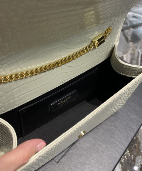 [REP 1:1] Saint Laurent Kata Medium Chain Bag White Vintage With Tassel For Women 9.4in/24cm YSL 354119DND0J9207