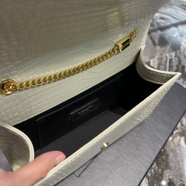[REP 1:1] Saint Laurent Kata Medium Chain Bag White Vintage With Tassel For Women 9.4in/24cm YSL 354119DND0J9207