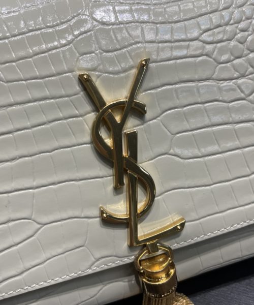 [REP 1:1] Saint Laurent Kata Medium Chain Bag White Vintage With Tassel For Women 9.4in/24cm YSL 354119DND0J9207