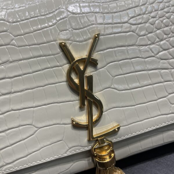 [REP 1:1] Saint Laurent Kata Medium Chain Bag White Vintage With Tassel For Women 9.4in/24cm YSL 354119DND0J9207