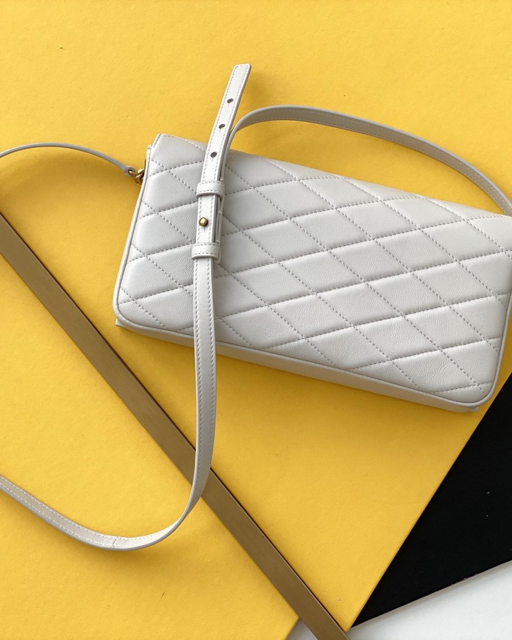 [REP 1:1] Saint Laurent Kate 99 Chain Bag White With Gold Hardware For Women 10.2in/26cm YSL