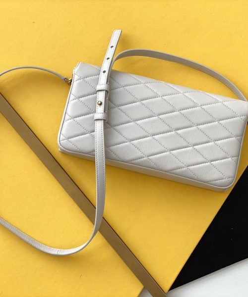 [REP 1:1] Saint Laurent Kate 99 Chain Bag White With Gold Hardware For Women 10.2in/26cm YSL