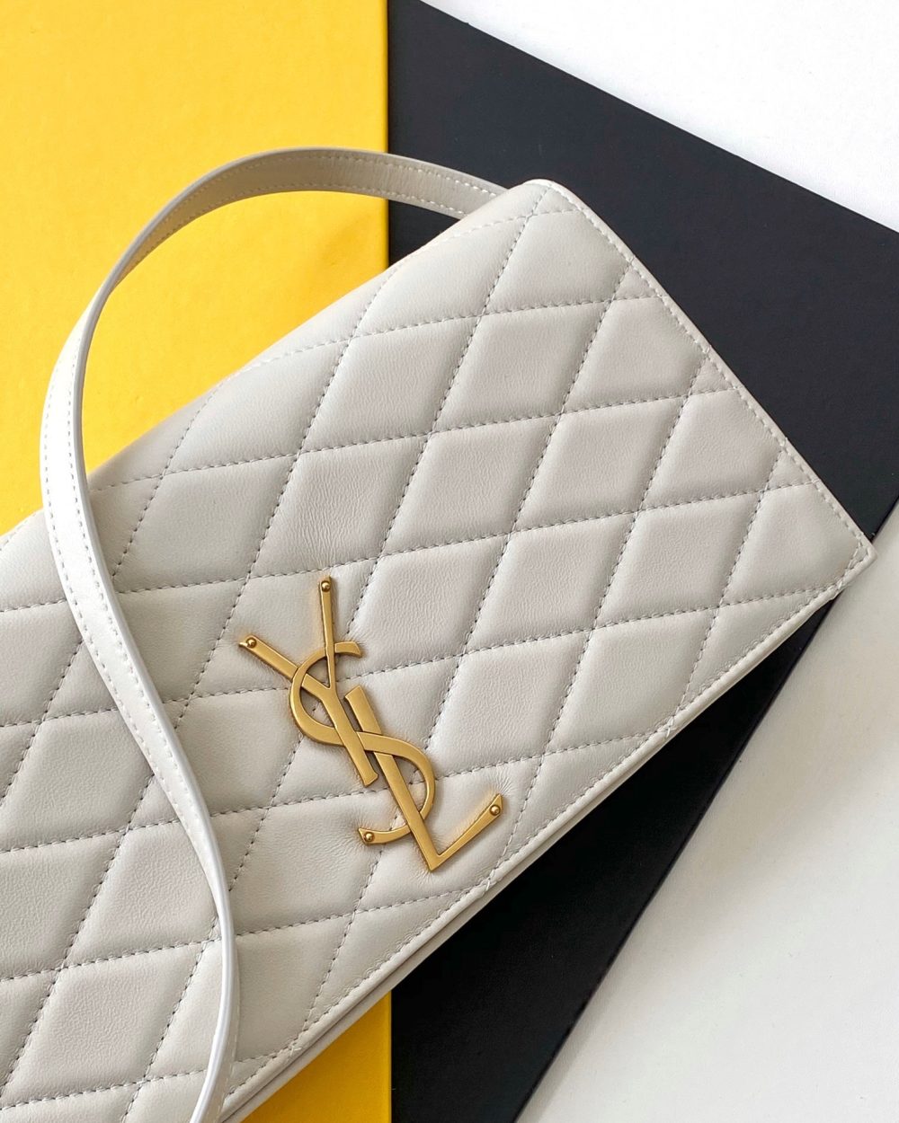 [REP 1:1] Saint Laurent Kate 99 Chain Bag White With Gold Hardware For Women 10.2in/26cm YSL