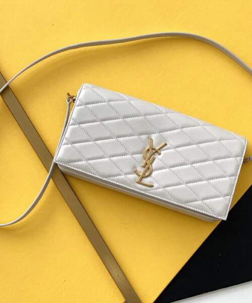 [REP 1:1] Saint Laurent Kate 99 Chain Bag White With Gold Hardware For Women 10.2in/26cm YSL
