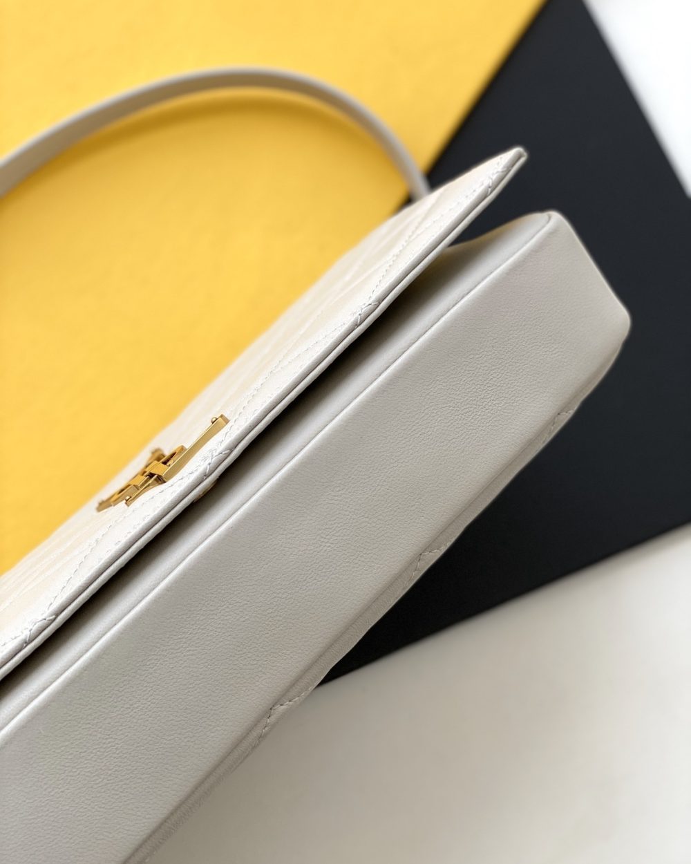 [REP 1:1] Saint Laurent Kate 99 Chain Bag White With Gold Hardware For Women 10.2in/26cm YSL