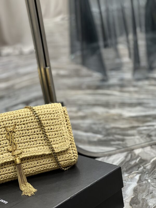 [REP 1:1] Saint Laurent Kate 99 Chain Bag With Tassel Beige For Women, Women's Bags 10.2in/26cm YSL