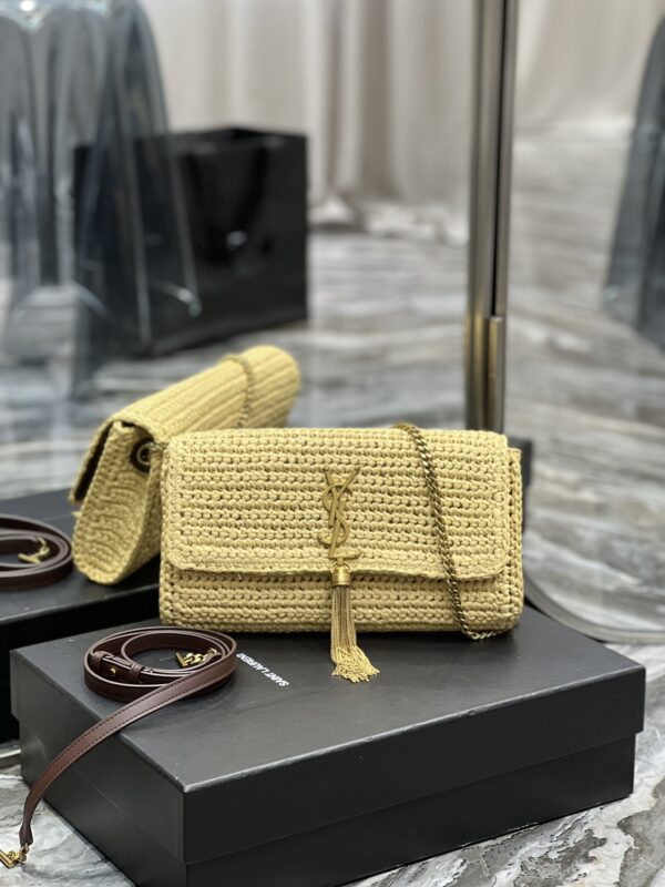 [REP 1:1] Saint Laurent Kate 99 Chain Bag With Tassel Beige For Women, Women's Bags 10.2in/26cm YSL