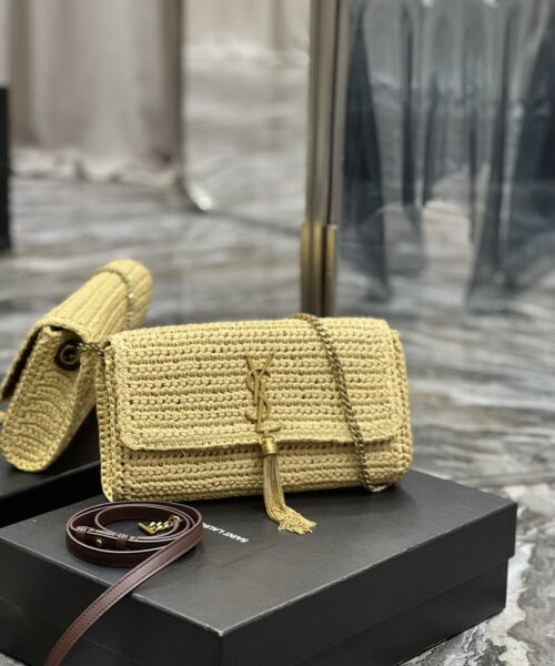 [REP 1:1] Saint Laurent Kate 99 Chain Bag With Tassel Beige For Women, Women's Bags 10.2in/26cm YSL