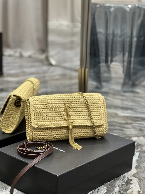 [REP 1:1] Saint Laurent Kate 99 Chain Bag With Tassel Beige For Women, Women's Bags 10.2in/26cm YSL
