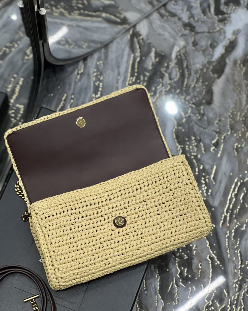 [REP 1:1] Saint Laurent Kate 99 Chain Bag With Tassel Beige For Women, Women's Bags 10.2in/26cm YSL