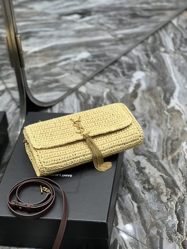 [REP 1:1] Saint Laurent Kate 99 Chain Bag With Tassel Beige For Women, Women's Bags 10.2in/26cm YSL