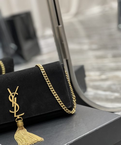 [REP 1:1] Saint Laurent Kate 99 Chain Bag With Tassel Black For Women, Women's Bags 10.2in/26cm YSL