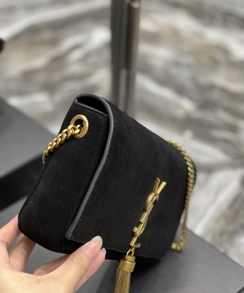 [REP 1:1] Saint Laurent Kate 99 Chain Bag With Tassel Black For Women, Women's Bags 10.2in/26cm YSL