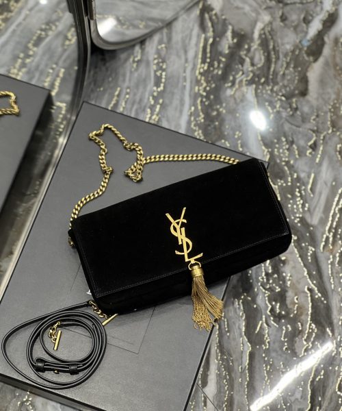 [REP 1:1] Saint Laurent Kate 99 Chain Bag With Tassel Black For Women, Women's Bags 10.2in/26cm YSL