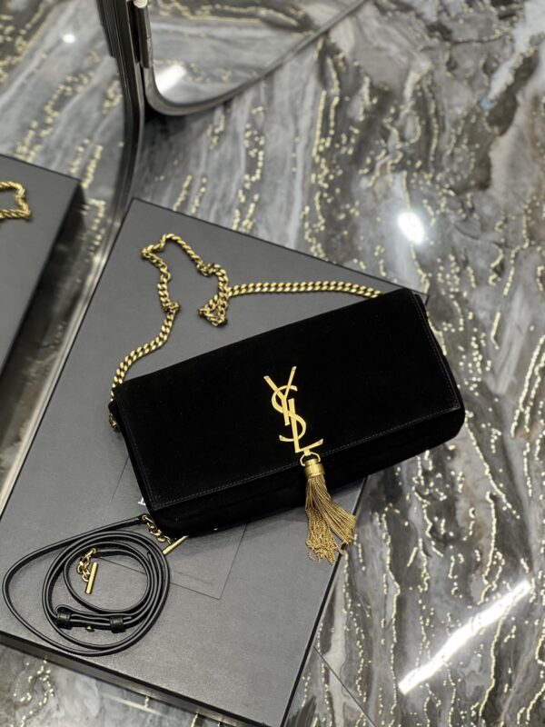 [REP 1:1] Saint Laurent Kate 99 Chain Bag With Tassel Black For Women, Women's Bags 10.2in/26cm YSL