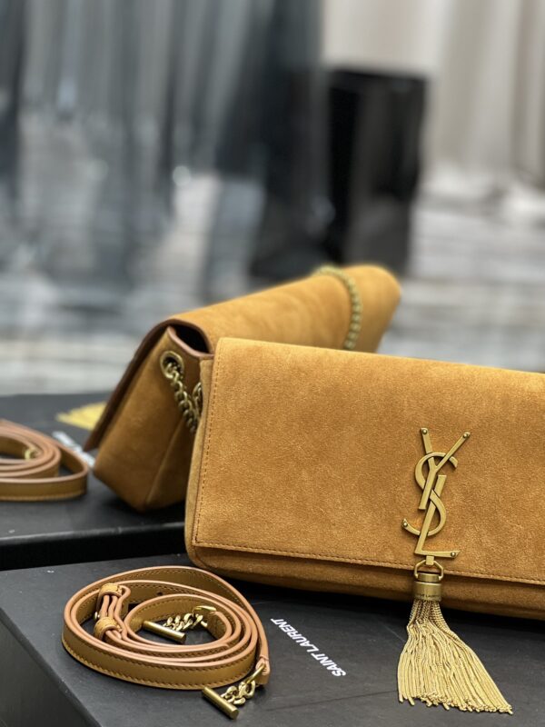[REP 1:1] Saint Laurent Kate 99 Chain Bag With Tassel Brown For Women, Women's Bags 10.2in/26cm YSL
