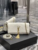 [REP 1:1] Saint Laurent Kate 99 Chain Bag With Tassel White For Women, Women's Bags 10.2in/26cm YSL