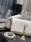 [REP 1:1] Saint Laurent Kate 99 Chain Bag With Tassel White For Women, Women's Bags 10.2in/26cm YSL