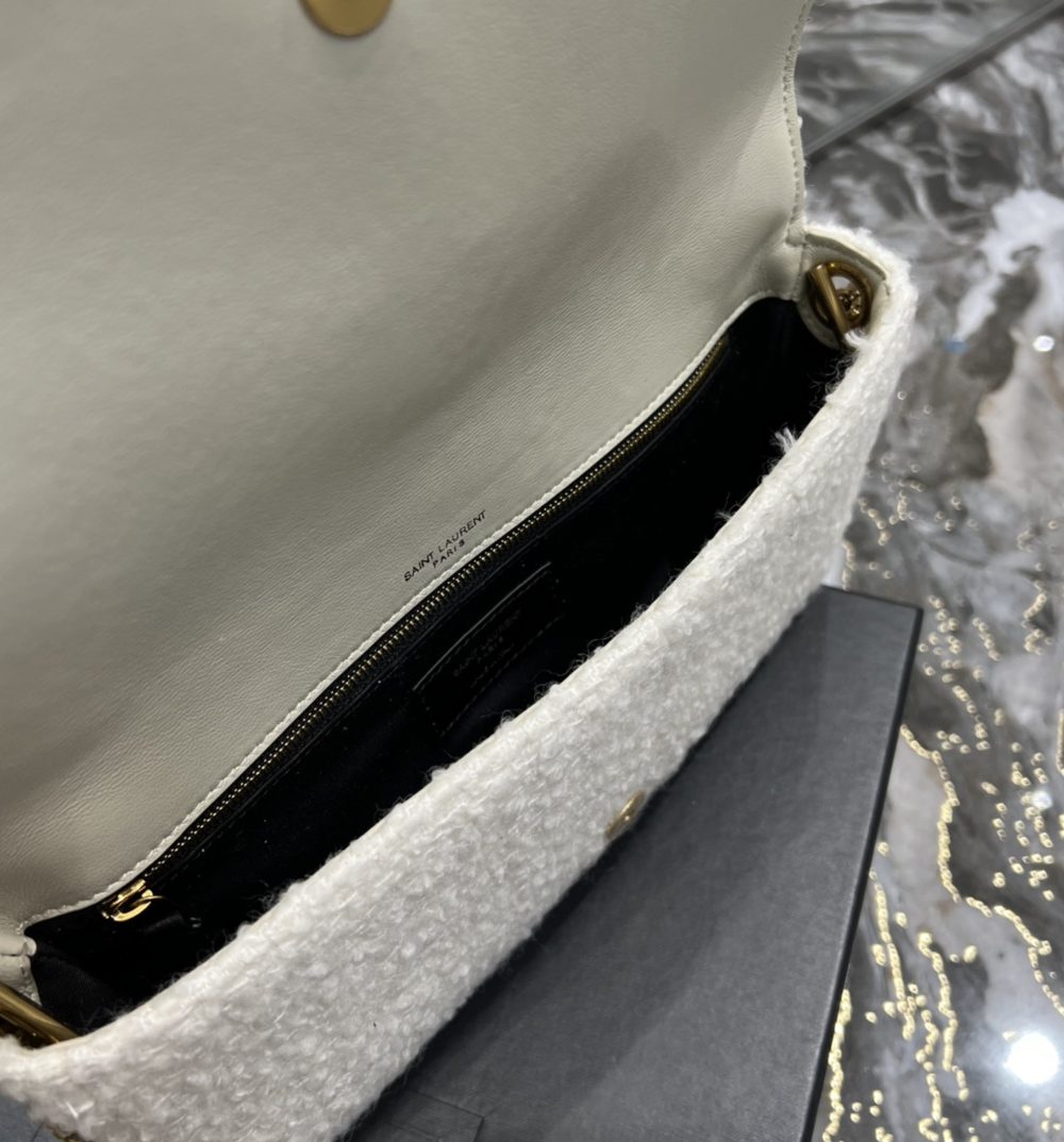 [REP 1:1] Saint Laurent Kate 99 Chain Bag With Tassel White For Women, Women's Bags 10.2in/26cm YSL