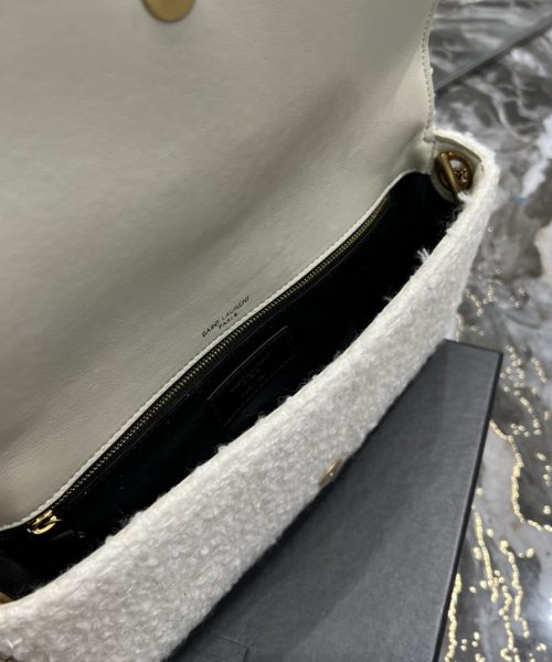 [REP 1:1] Saint Laurent Kate 99 Chain Bag With Tassel White For Women, Women's Bags 10.2in/26cm YSL