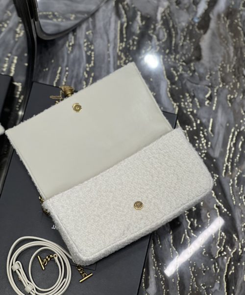 [REP 1:1] Saint Laurent Kate 99 Chain Bag With Tassel White For Women, Women's Bags 10.2in/26cm YSL