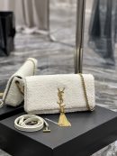 [REP 1:1] Saint Laurent Kate 99 Chain Bag With Tassel White For Women, Women's Bags 10.2in/26cm YSL